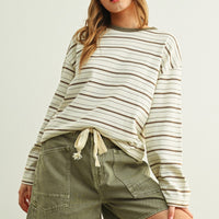 Weekend Stripe Oversized Cotton Pullover