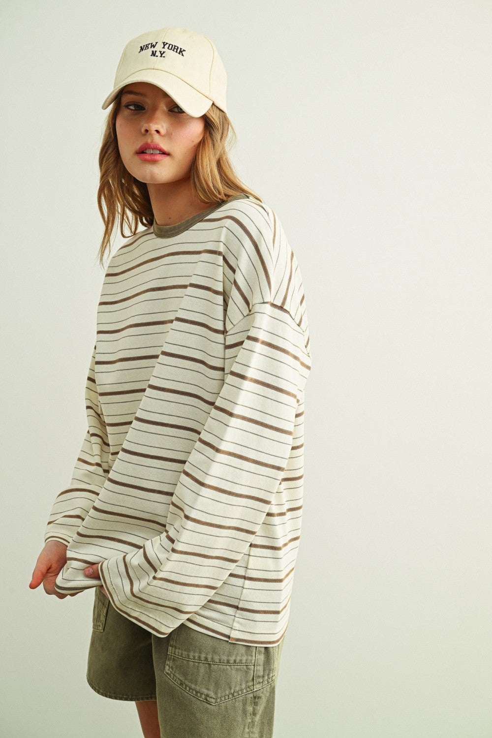 Weekend Stripe Oversized Cotton Pullover