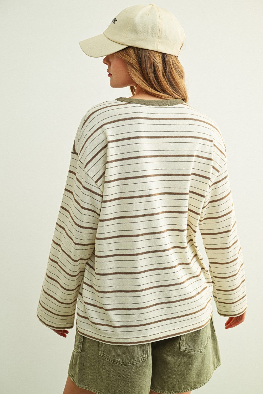Weekend Stripe Oversized Cotton Pullover