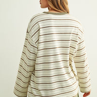 Weekend Stripe Oversized Cotton Pullover