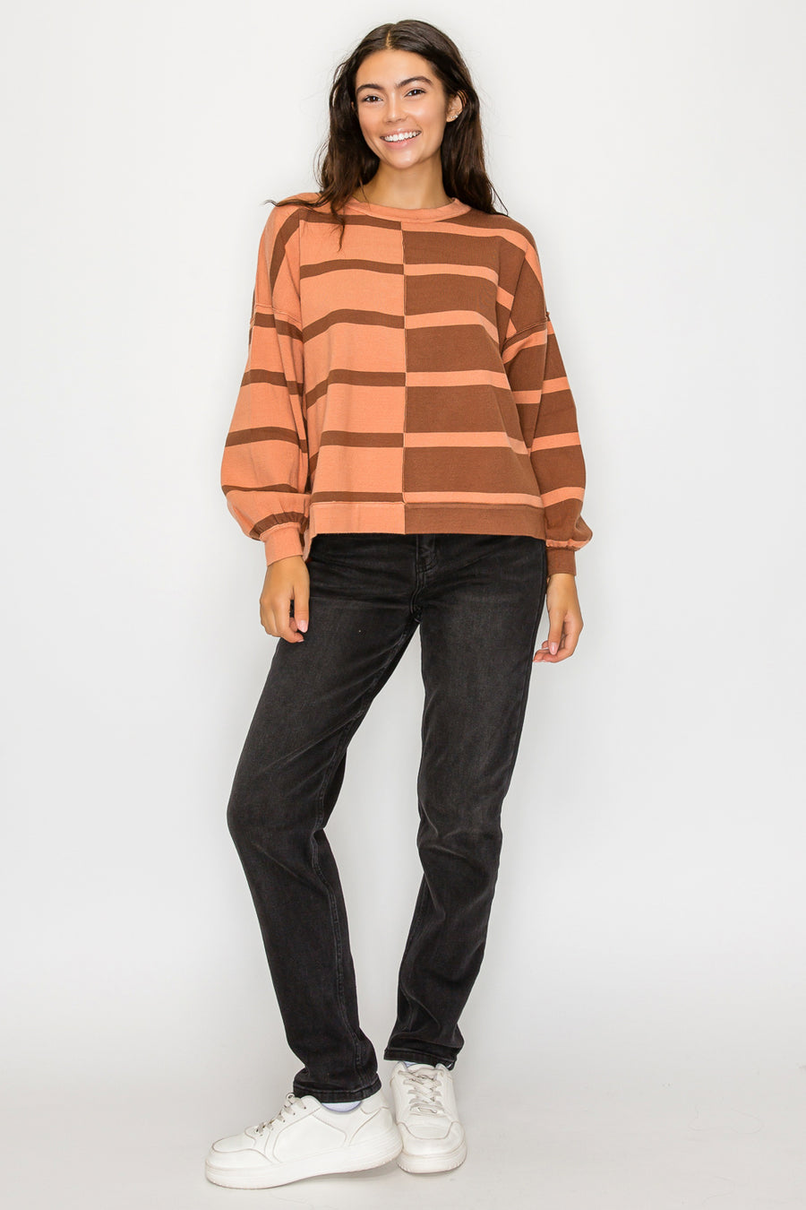 Choco Uptown Stripe Pullover