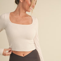 Square Neck Long Sleeve Top