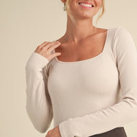 Square Neck Long Sleeve Top