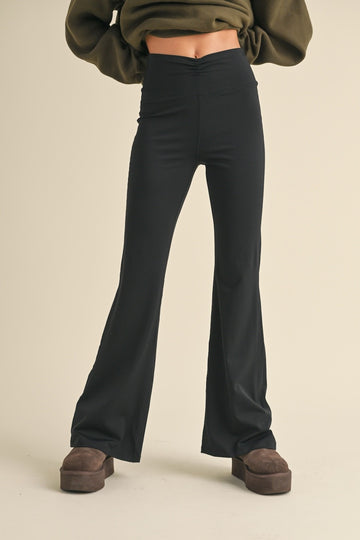 Ruched Waist Flare Leggings