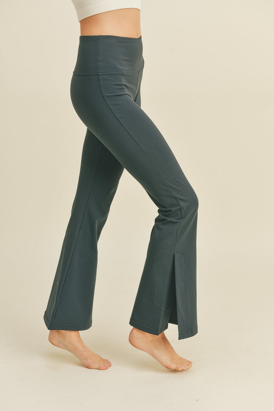 High Rise Side Slit Flare Leggings