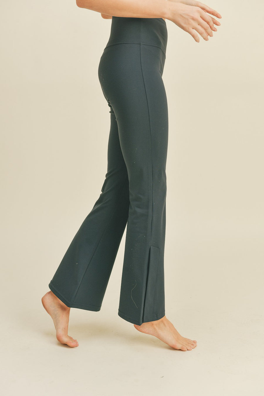 High Rise Side Slit Flare Leggings