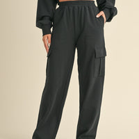 Oversized Crop Sweatshirt and Cargo Sweatpants Set