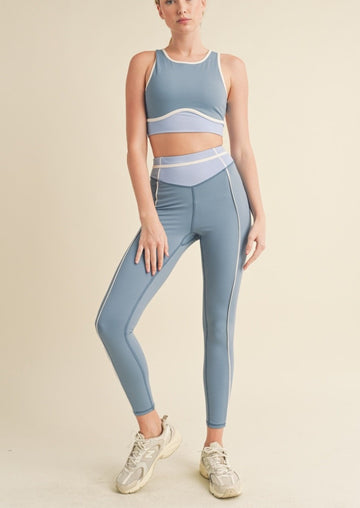 Color Contrast Tank Top & Leggings Set