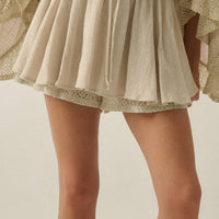 Boho Lace Flowy Mini Skort