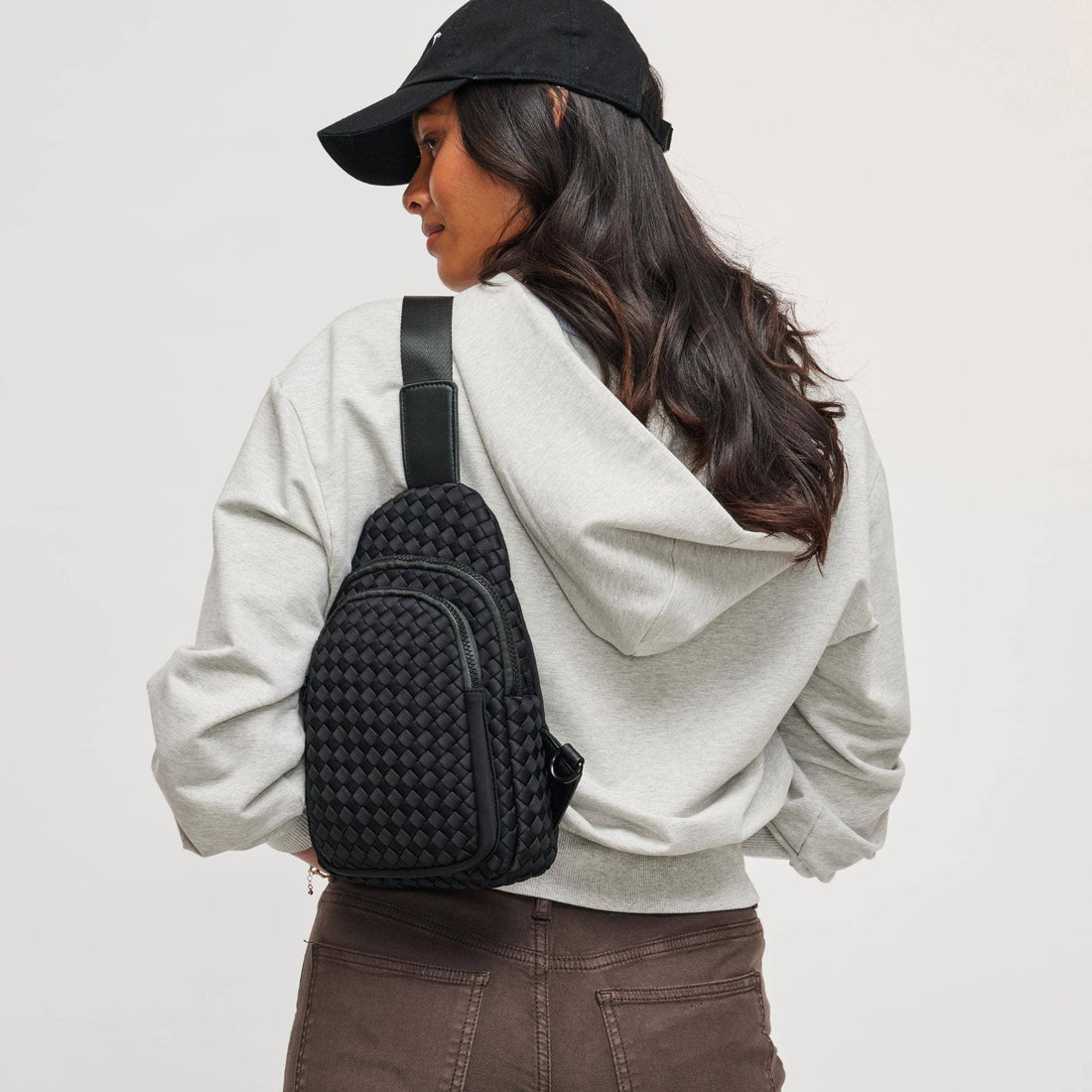 Woven Neoprene Sling Backpack with Adjustable Strap