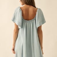 Light Tencel Dnim Flowy Babydoll Mini Dress