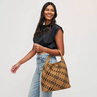Woven Neoprene Hobo Shoulder Bag with Removable Pouch