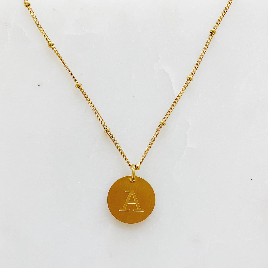 Round Initial Necklace