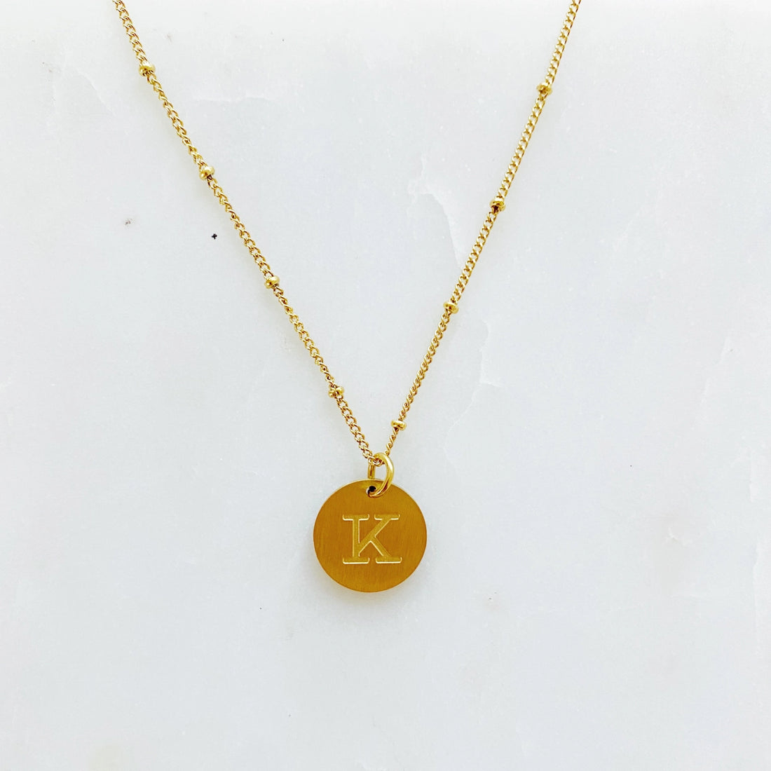 Round Initial Necklace