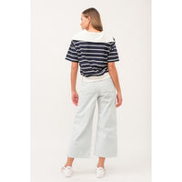 Sailor Collar Striped Top