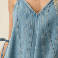 Denim A line Babydoll Mini Dress