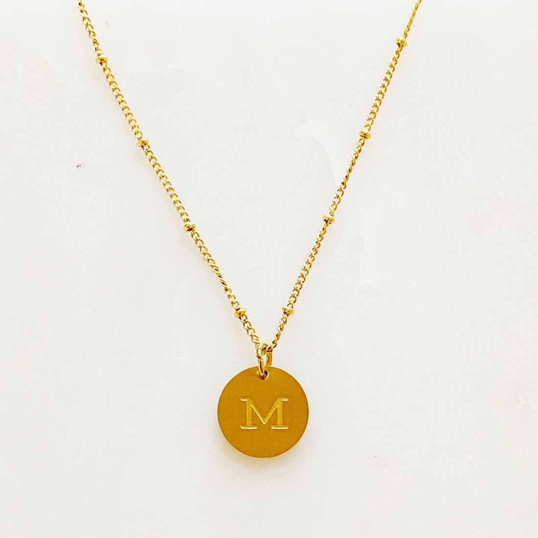 Round Initial Necklace