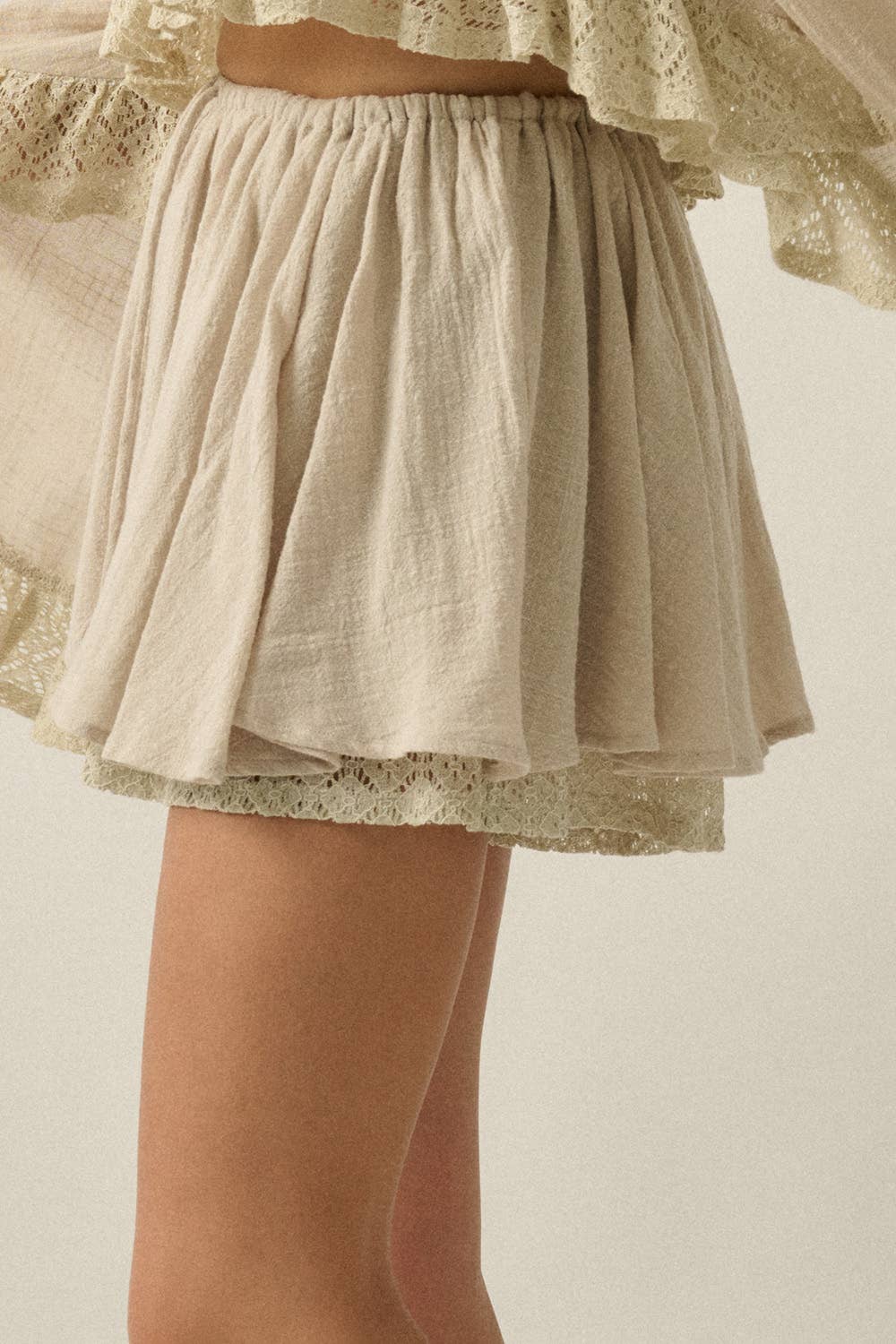 Boho Lace Flowy Mini Skort
