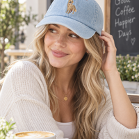 Black Washed Golden Retriever Embroidered Cap