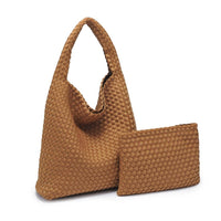 Woven Neoprene Hobo Shoulder Bag with Removable Pouch