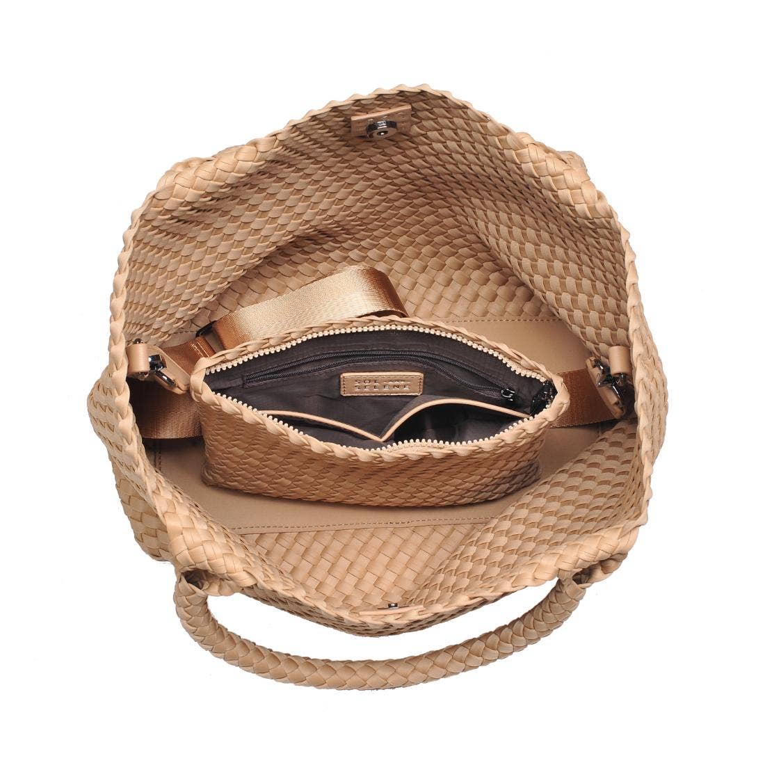 Woven Neoprene Tote Bag with Adjustable Crossbody Strap