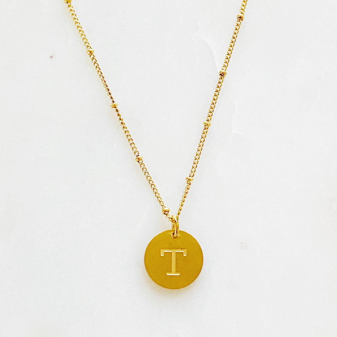 Round Initial Necklace