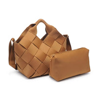 Woven Vegan Leather Neoprene Tote Bag