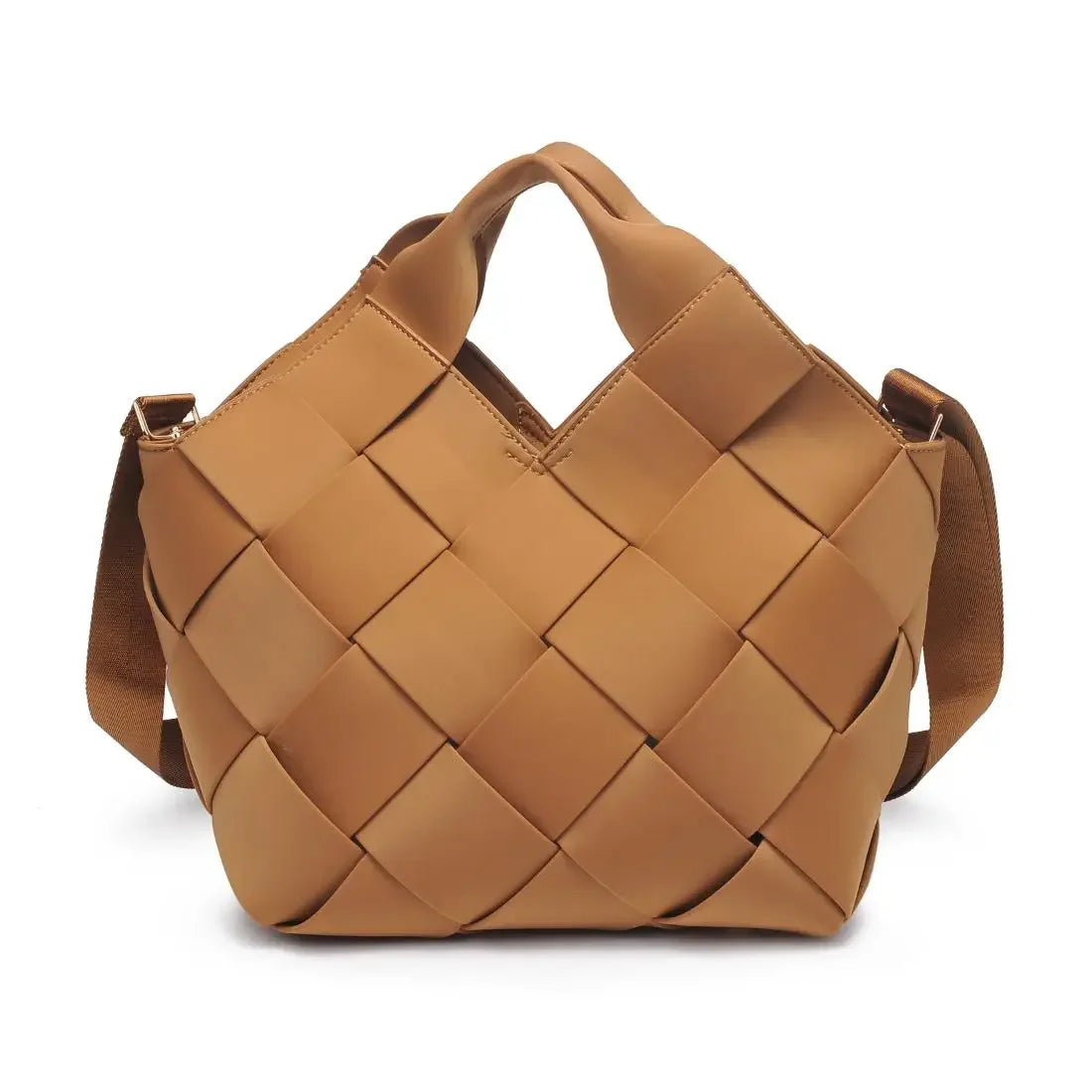 Woven Vegan Leather Neoprene Tote Bag