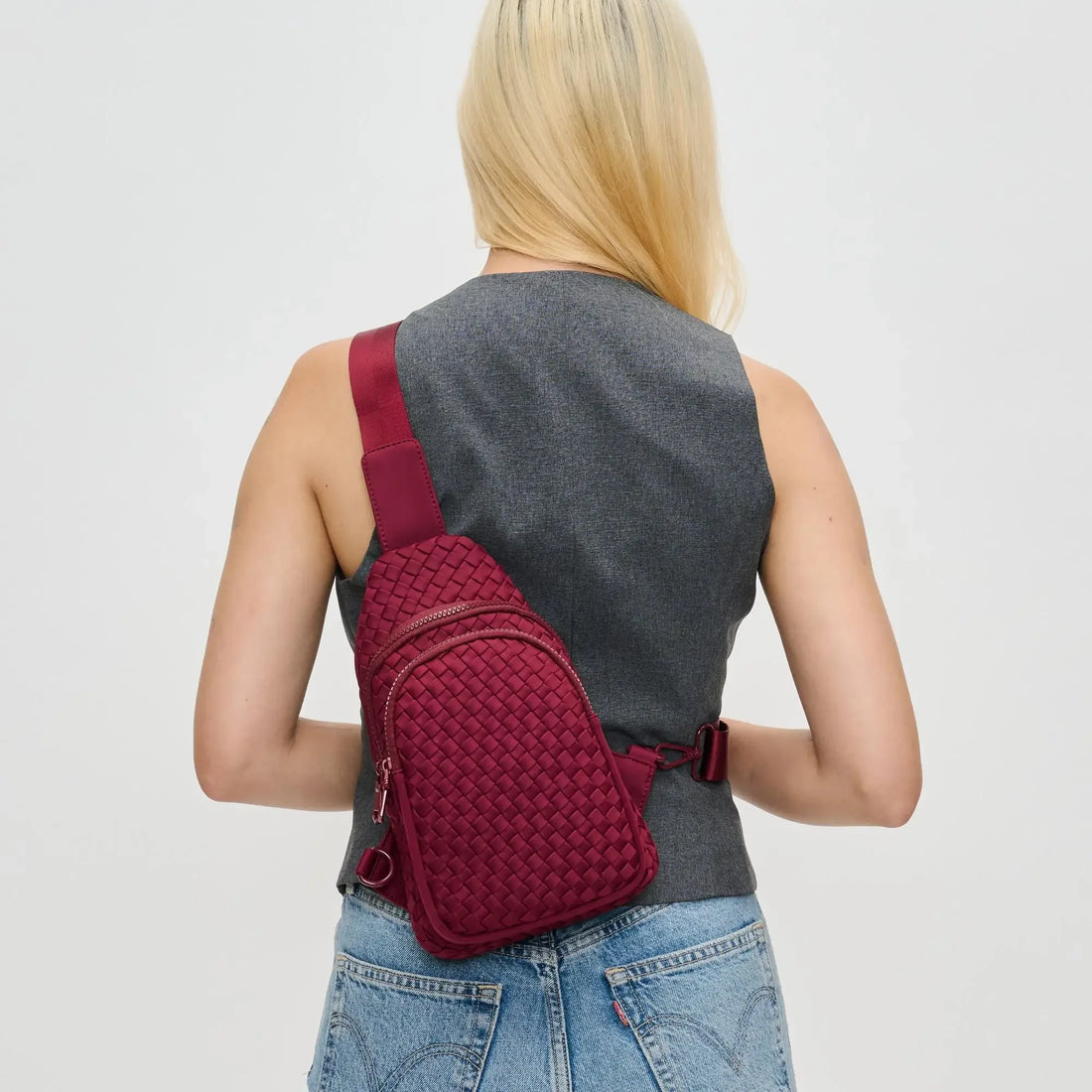 Woven Neoprene Sling Backpack with Adjustable Strap