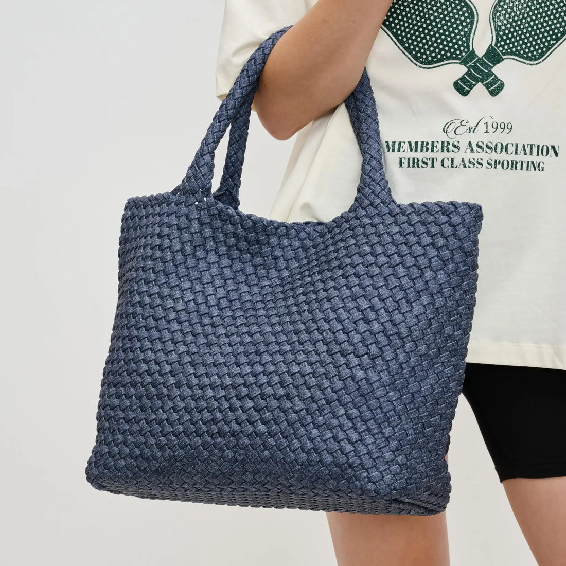 Woven Neoprene Tote Bag with Adjustable Crossbody Strap