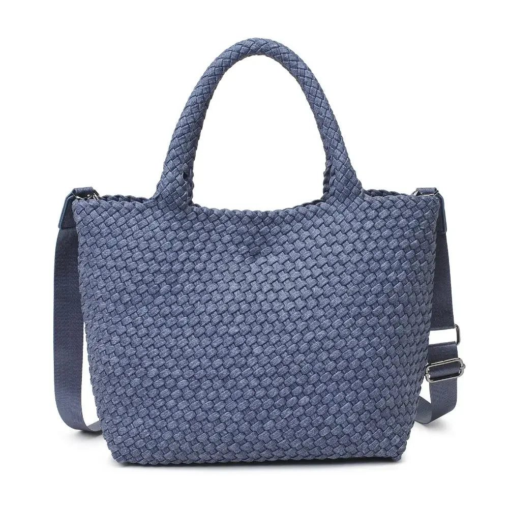 Woven Neoprene Tote Bag with Adjustable Crossbody Strap