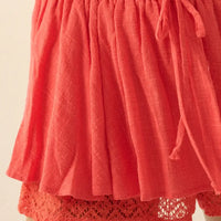 Boho Lace Trim Crop Top & Flowy Mini Skirt Set