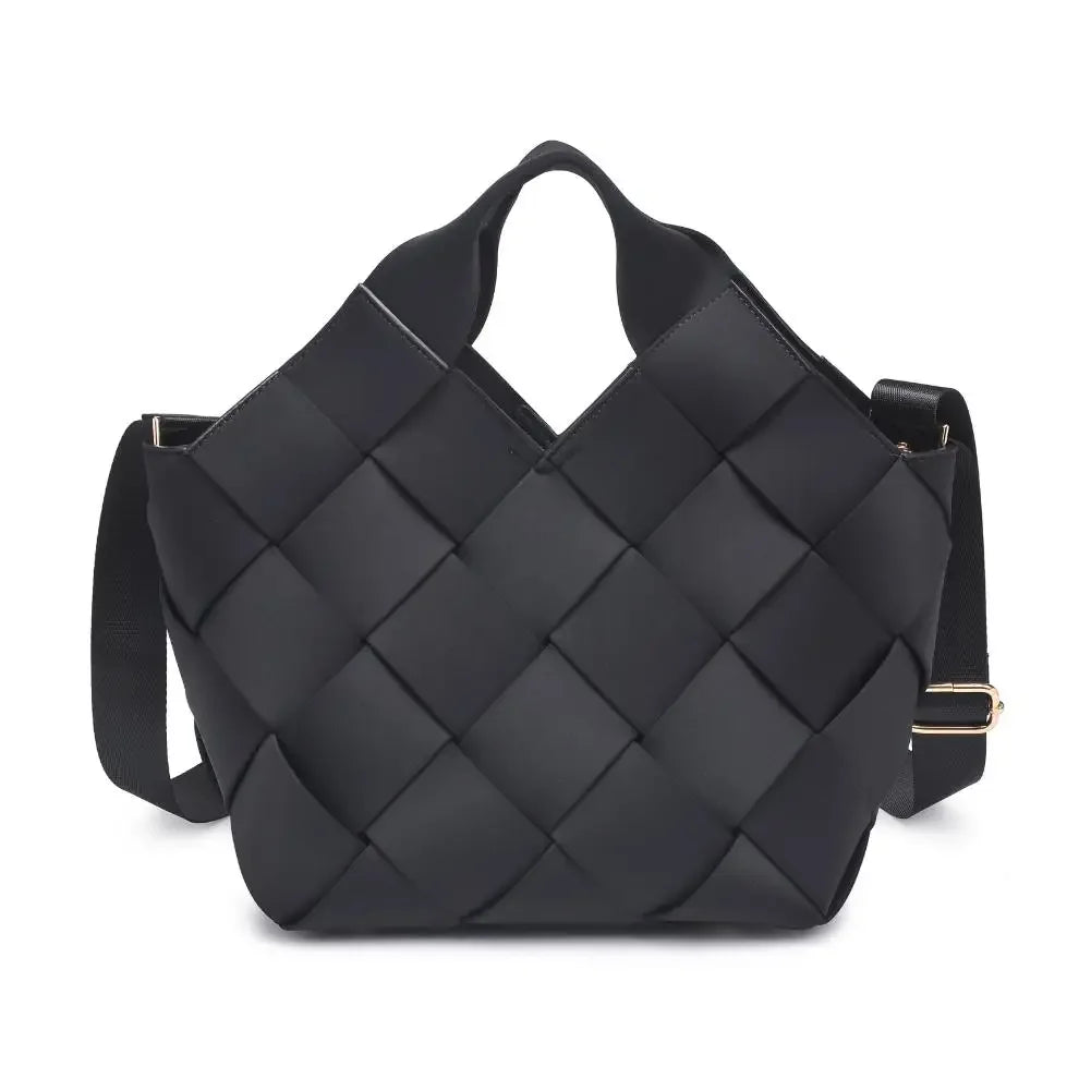 Woven Vegan Leather Neoprene Tote Bag