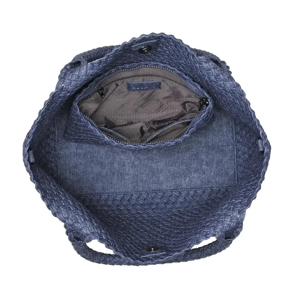 Woven Neoprene Tote Bag with Adjustable Crossbody Strap