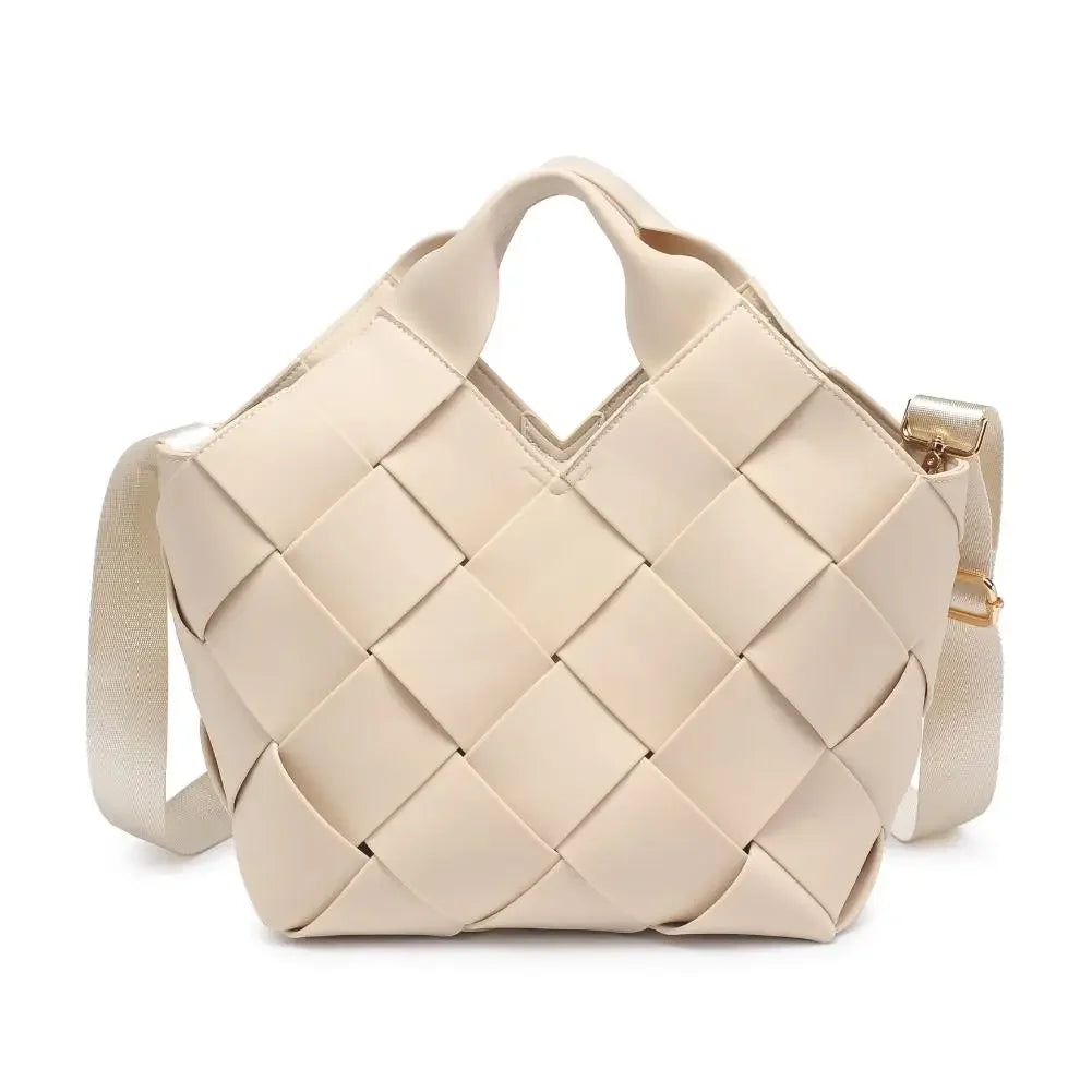 Woven Vegan Leather Neoprene Tote Bag