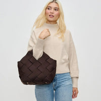 Woven Vegan Leather Neoprene Tote Bag