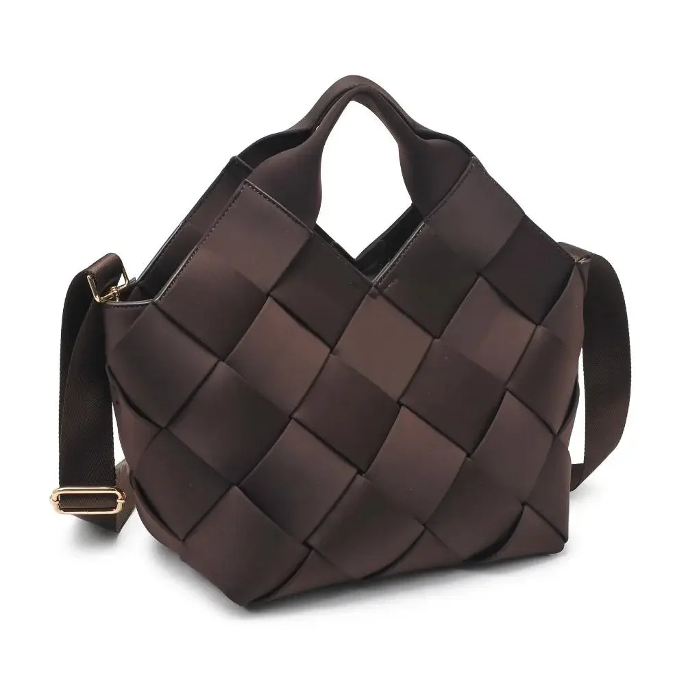 Woven Vegan Leather Neoprene Tote Bag