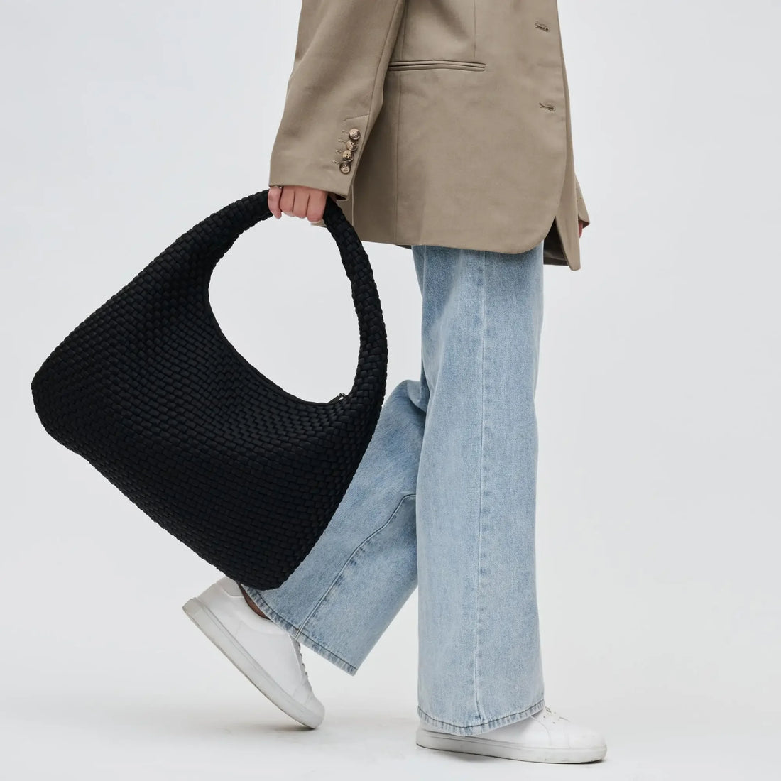 Luxe Woven Oversized Hobo Bag