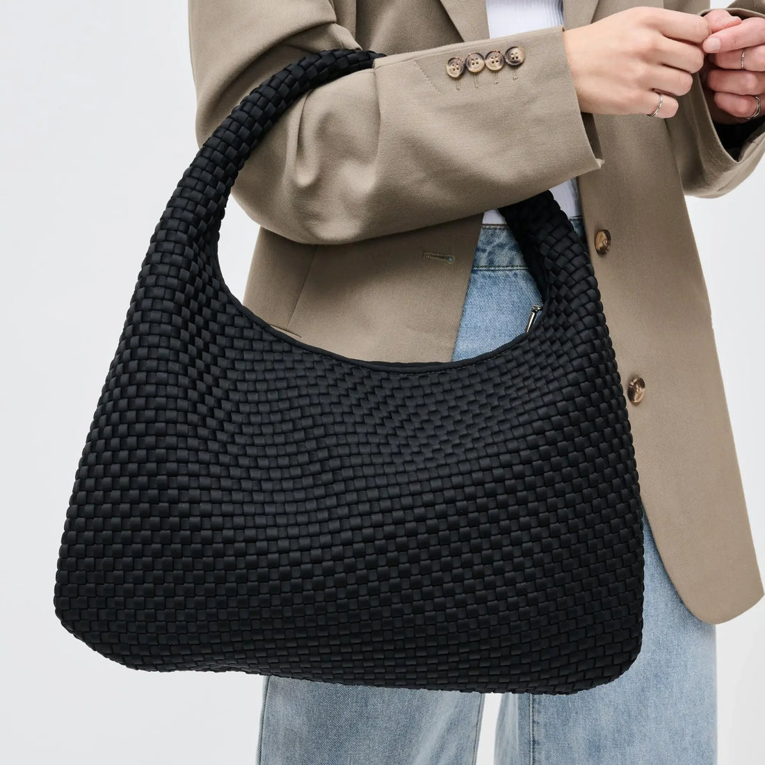 Luxe Woven Oversized Hobo Bag