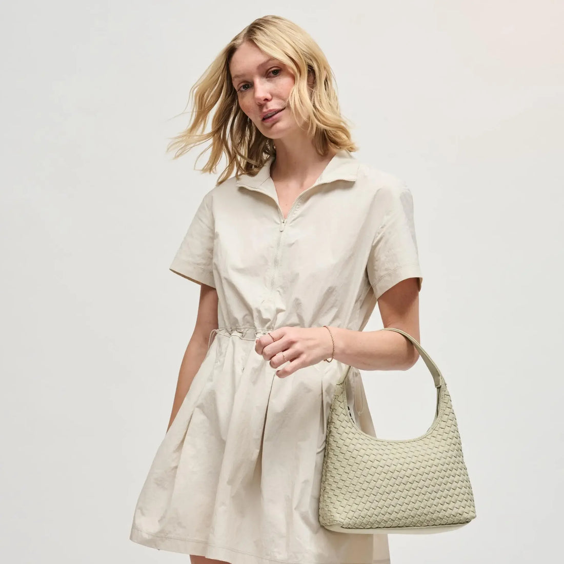 Modern Woven Neoprene Hobo Shoulder Bag