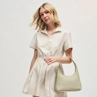Modern Woven Neoprene Hobo Shoulder Bag