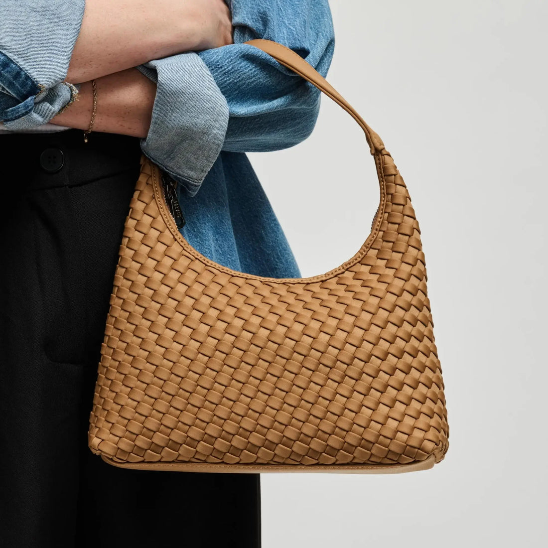 Modern Woven Neoprene Hobo Shoulder Bag