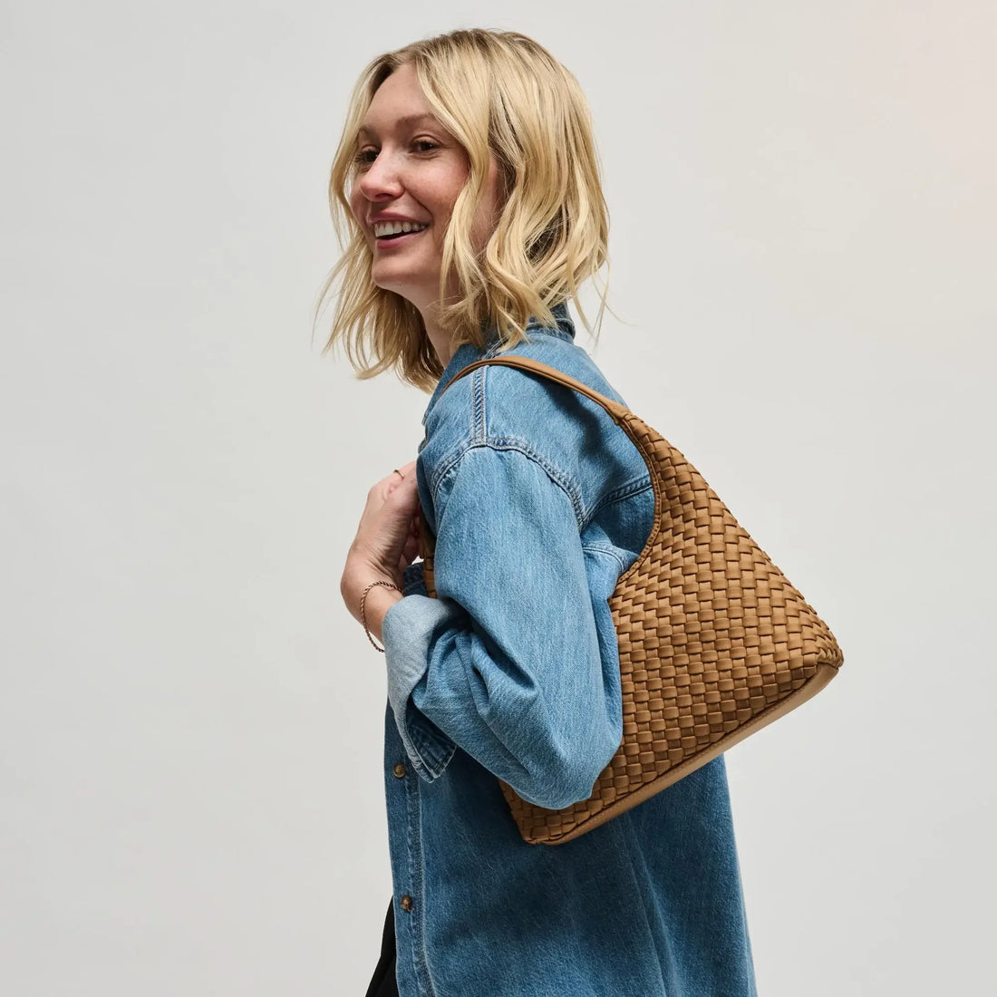 Modern Woven Neoprene Hobo Shoulder Bag
