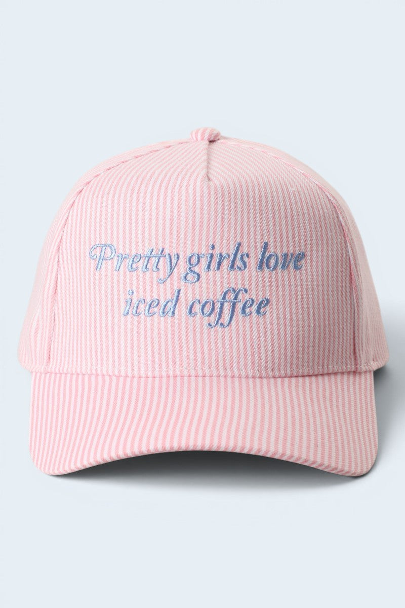 Pretty Girls Love Iced Coffee Embroidery Hat
