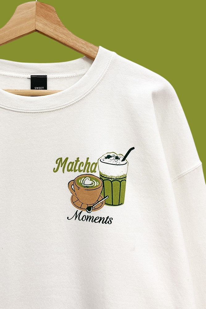 Matcha Moments Oversized Graphic Sweatshirt