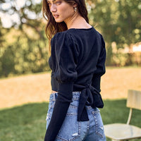 Puff Sleeve Crop Sweater