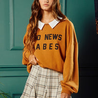 Oversize Collar Graphic Sweatshirt